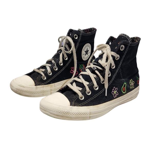 Converse Chuck Taylor All Star High Festival Embroidered Fruits Florals Size 10 - Picture 4 of 11
